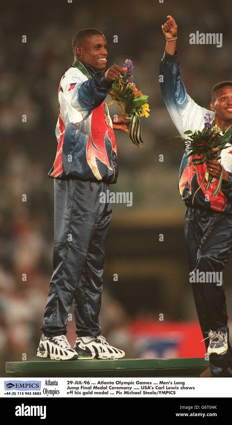 Atlanta olympic games mens long jump final medal ceremony hires stock