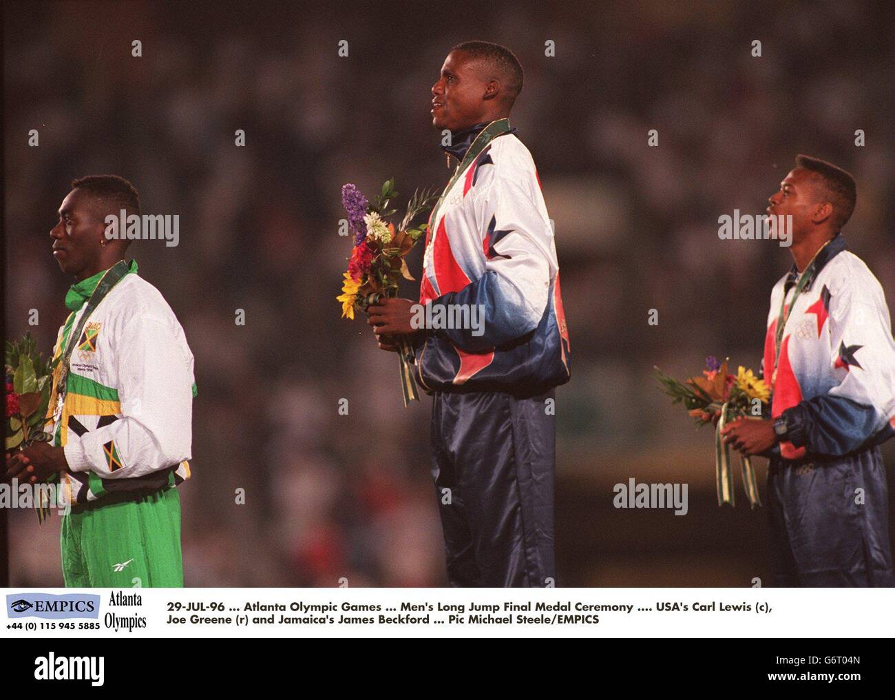 Atlanta olympic games mens long jump final medal ceremony hires stock