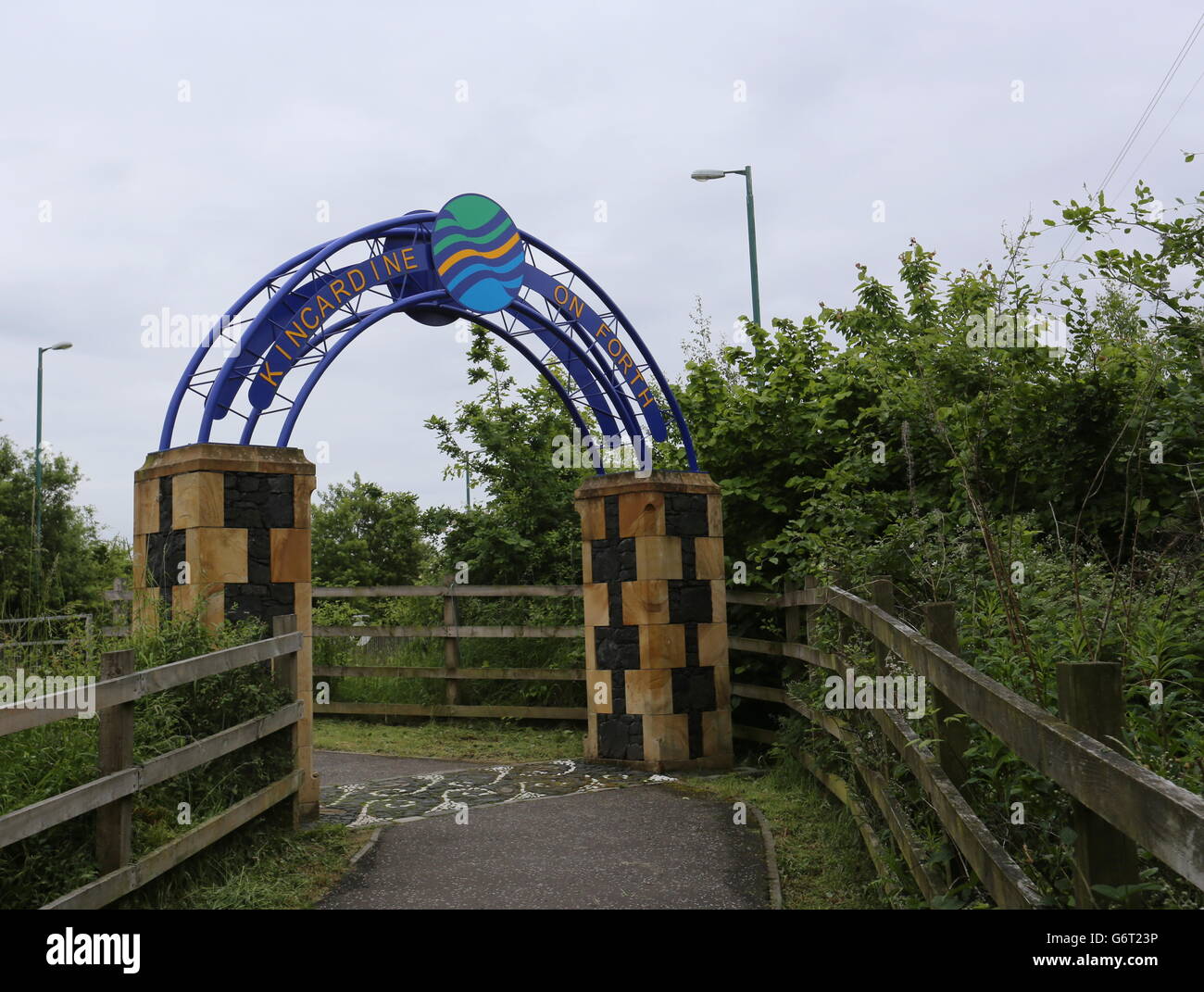 Archway at start of Fife Coastal Path Kincardine Fife Scotland May 2016