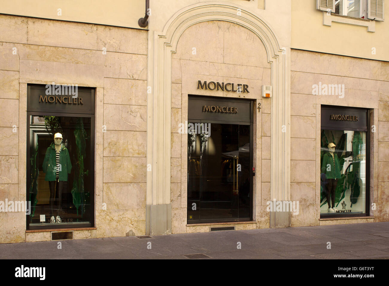 Moncler women luxury high fashion and accessories shopping windows in Stock  Photo - Alamy
