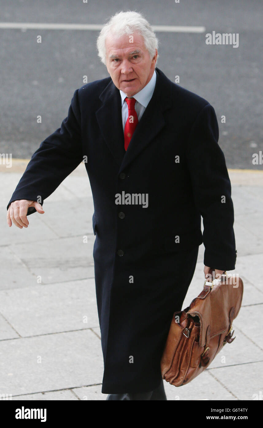 Sean FitzPatrick, former chairman of Anglo Irish Bank, arrives at the