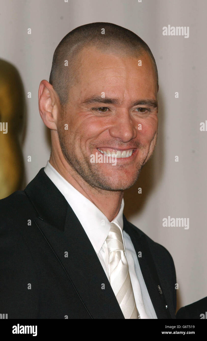 Jim Carrey The Oscars 2004. Jim Carrey, at the Kodak Theatre in Los Angeles during the 76th Academy Awards. Stock Photo
