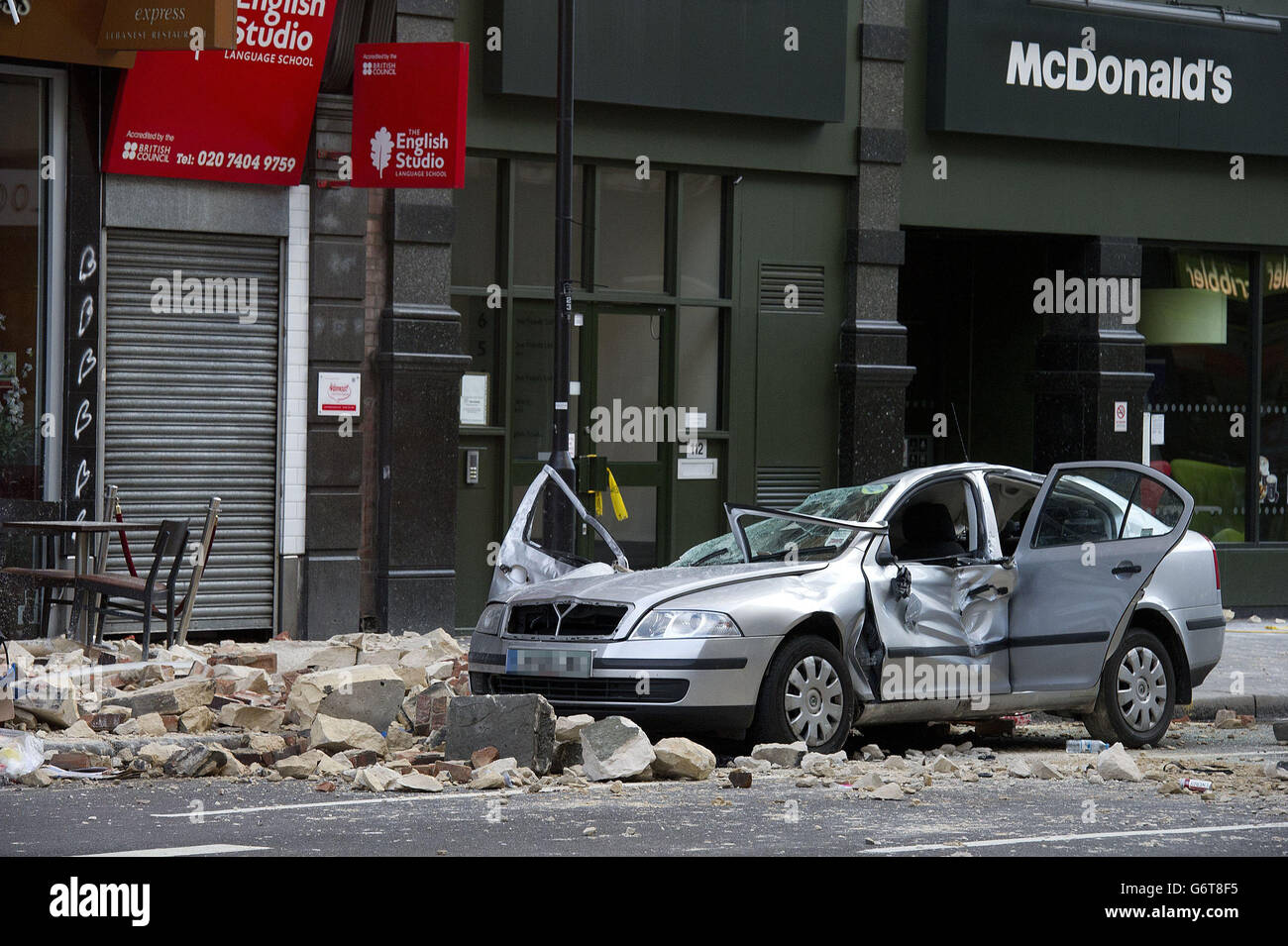Falling masonry crush death London Stock Photo Alamy