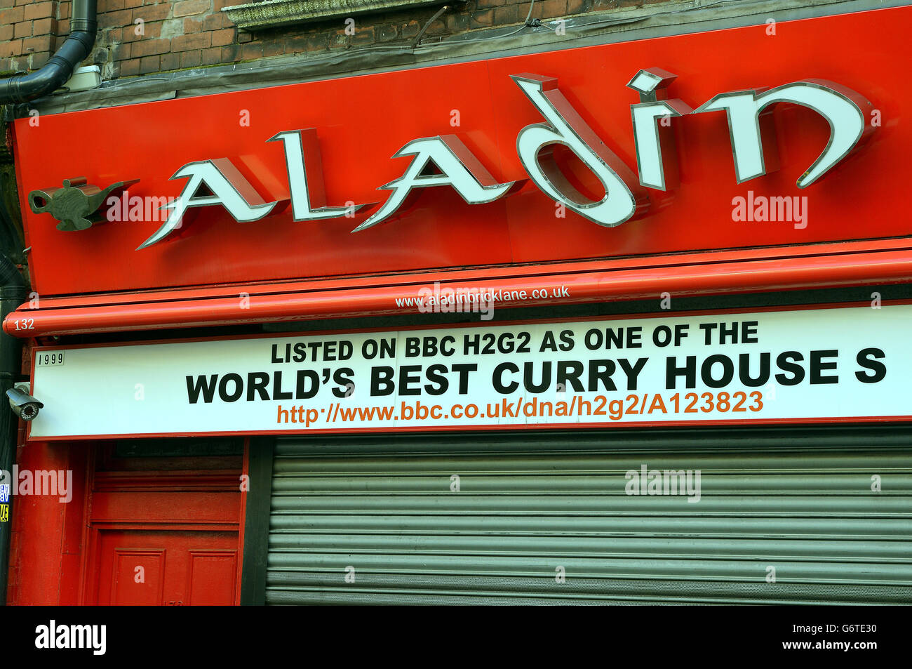 One of the many Asian restaurants on Brick Lane, east London, famous