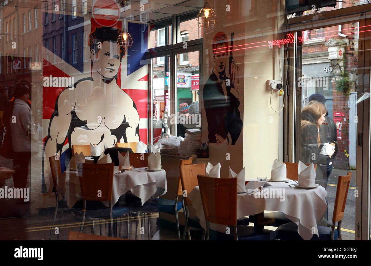 Brick Lane restaurants - London - stock Stock Photo