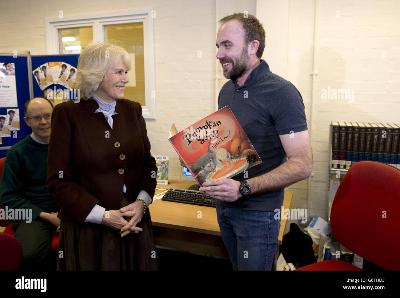Prisoner Daniel Snelling, 38, shows The Duchess of Cornwall the ...