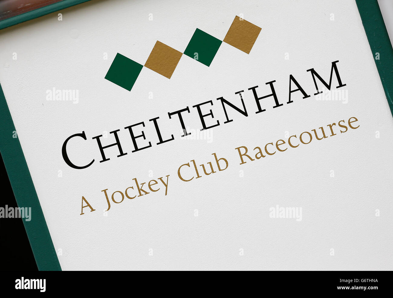 Cheltenham Racesourse Sign Cheltenham racecourse logo hi-res stock photography and images - Alamy