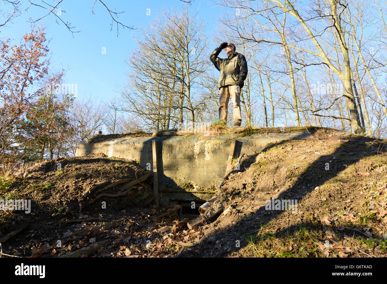 Bunker from the 2nd World War in the Junge Heide, Dresden, Germany, Sachsen, Saxony, Stock Photo