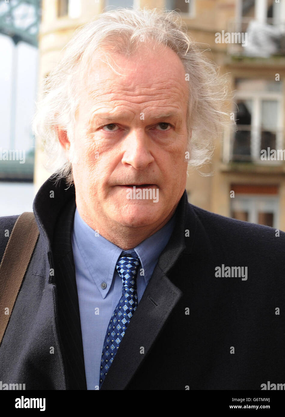 Former Casualty actor Clive Mantle arrives at Newcastle Crown Court to give evidence in the trial of Philip McGilvray, 33, and Alan French, 32, who are accused of attacking the actor and biting off part of his ear leaving him with a permanent disfigurement. Stock Photo