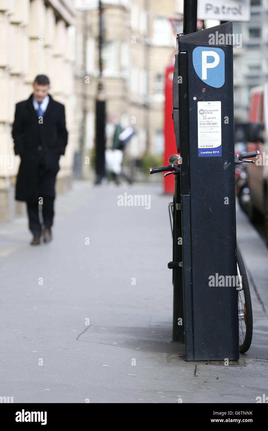 Parking stock. A general view of a City of Westminster parking ticket
