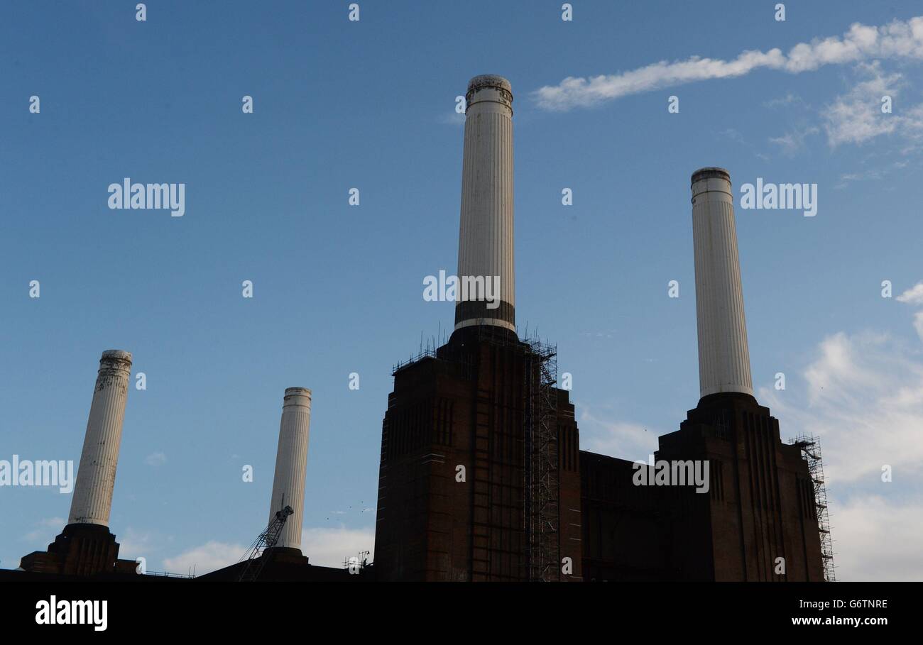 Battersea Power Station as flats being built at the landmark site close