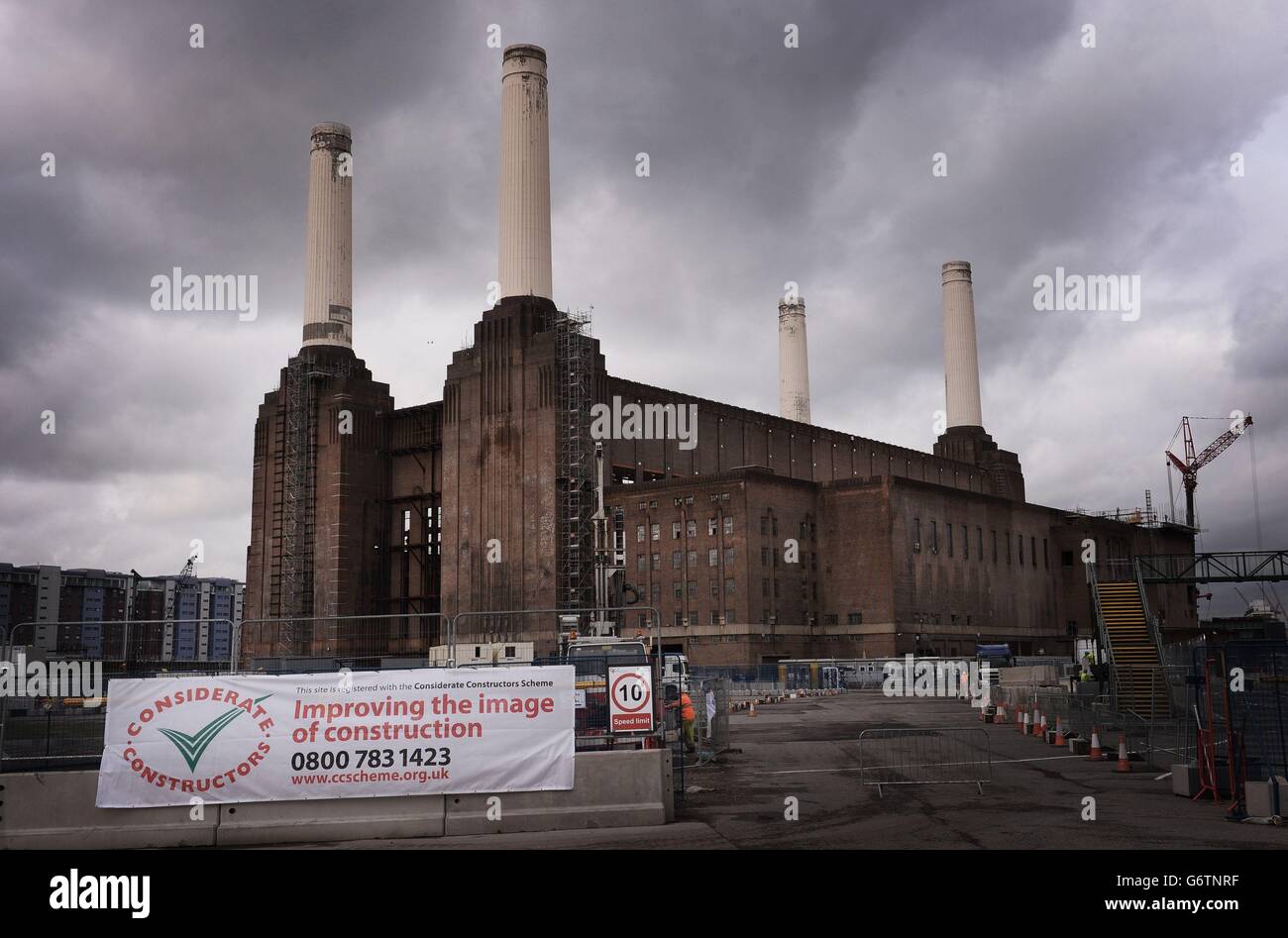 Battersea Power Station as flats being built at the landmark site close