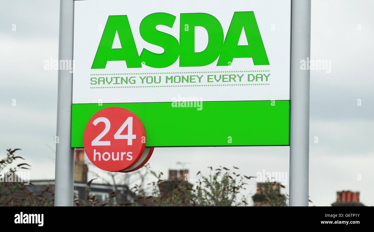 A sign at the ASDA Store in Leyton, East London. Stock Photo