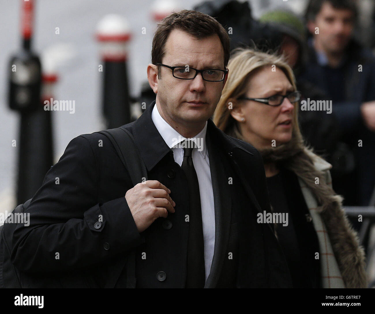 Former News of the World Editor Andy Coulson arrives at the Old Bailey as the phone hacking trial continues. Stock Photo