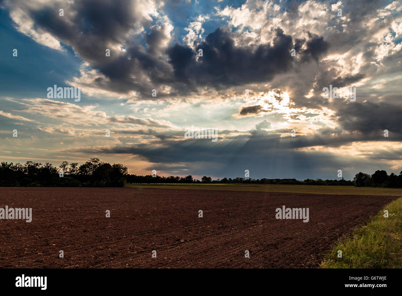 an evening storm in the italian countryside Stock Photo - Alamy
