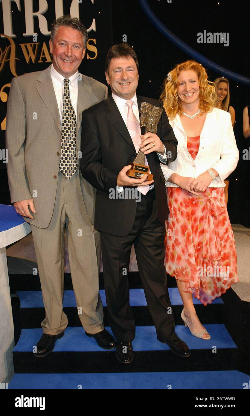(From left to right) Groundforce team - Tommy Walsh, Alan Titchmarsh and Charlie Dimmock- receive the TRIC Special Award during the Television and Radio Industries Club (TRIC) Awards at Grosvenor House in London's Park Lane. The annual awards for performers and programmes are voted for by radio and tv personnel. Stock Photo