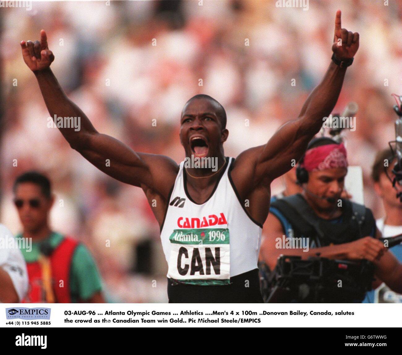 Athletics - 1996 Summer Olympics Atlanta - Men's 4x100m Relay - Final - Centennial Olympic Stadium Stock Photo
