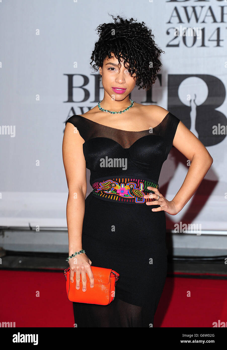 Lianne La Havas arriving for the 2014 Brit Awards at the O2 Arena