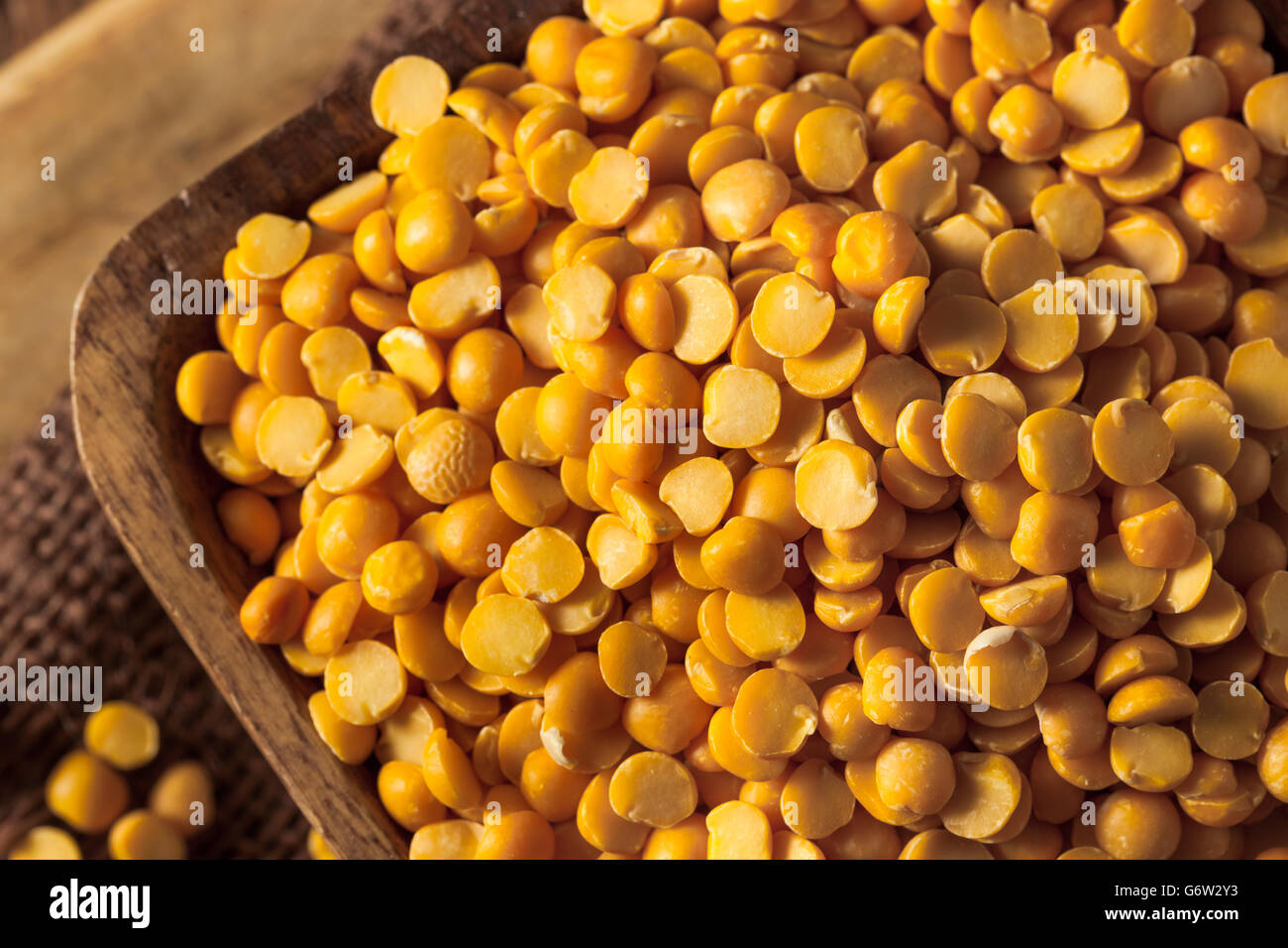 Raw Organic Yellow Split Peas in a Bowl Stock Photo Alamy