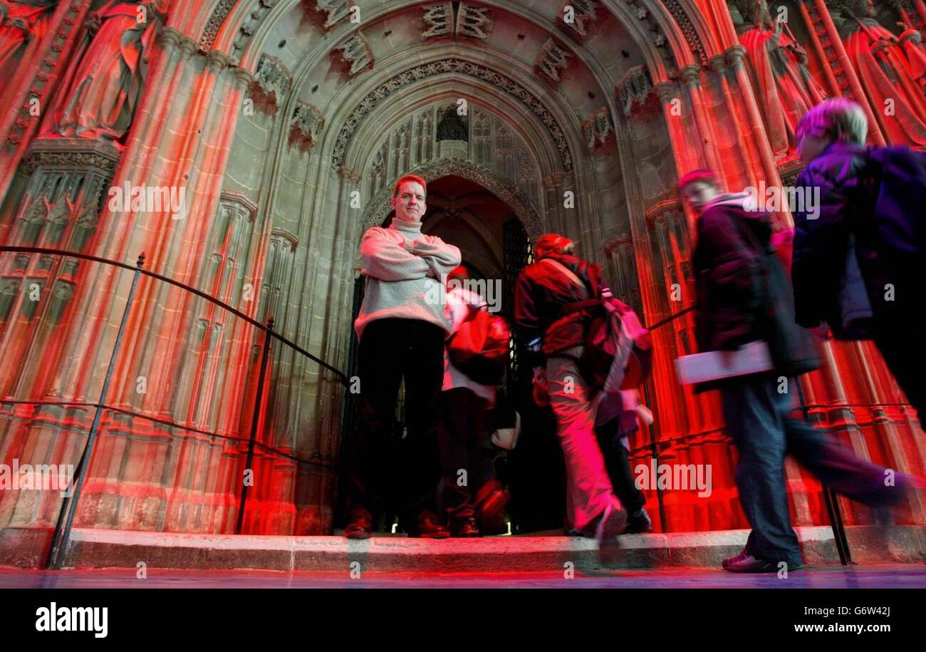 Canterbury Cathedral light display Stock Photo Alamy