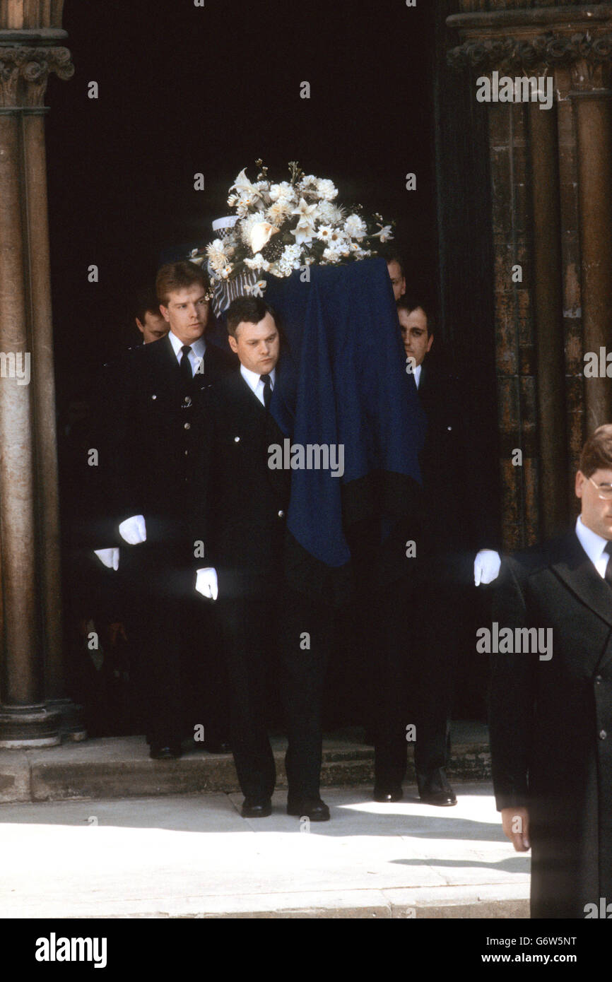 Crime - Libyan Embassy Siege - WPC Yvonne Fletcher Funeral - Salisbury Cathedral Stock Photo