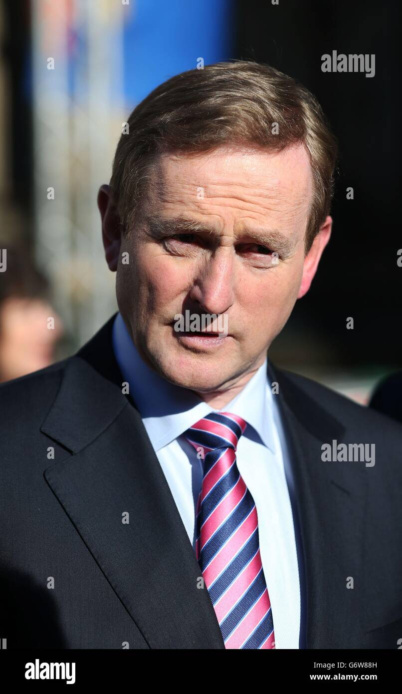 Taoiseach Enda Kenny visiting the Town Hall in Manchester Stock Photo
