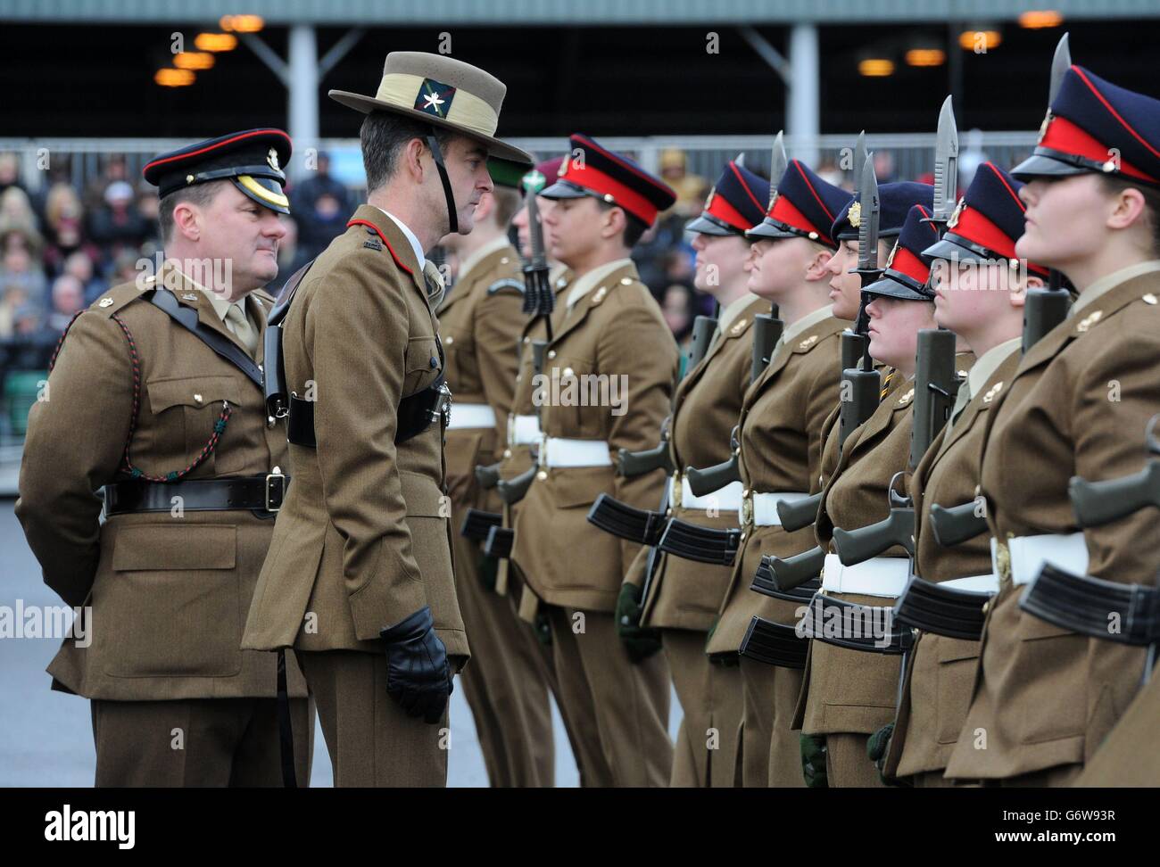 Junior soldiers are inspected during their graduation parade at the ...