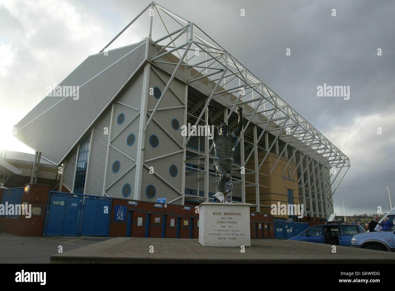 Elland Road football ground home of Leeds United. On 19 March, 2004, Garry Wilson and Alan Bloom, both Partners in Ernst & Young LLP, and Brendan Guilfoyle of The P&A Partnership were appointed as joint adminstrators of Leeds United plc and Leeds United Holdings Limited, a subsidiary company. Leeds United plc is the ultimate parent company for a number of subsidiary companies (together 'the Group') including Leeds United AFC Limited, which operates the football club. For the avoidance of doubt, Leeds United AFC Limited has not entered adminstration proceedings. Stock Photo