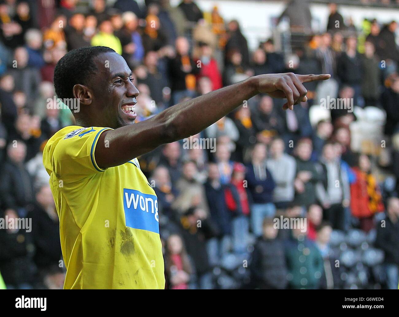 Newcastle United's Vurnon Anita celebrates after the final  whistle..Barclays Premier League match between Newcastle United v Tottenham  Hotspur at the Sports Direct Arena, Newcastle upon Tyne on the 18th August  2012. Pic