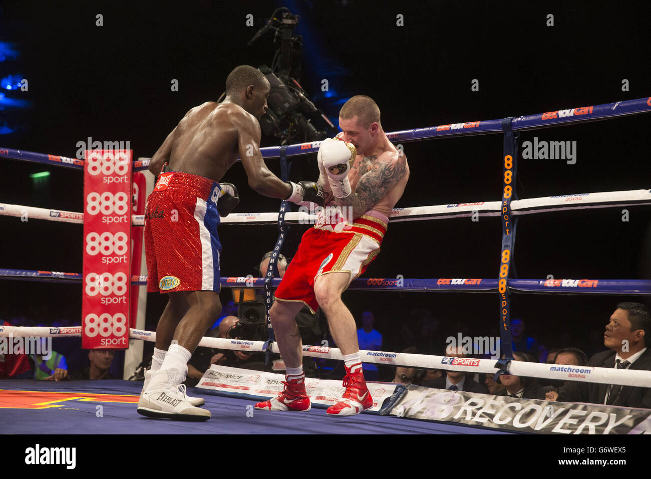 Ricky Burns (right) in action against Terence Crawford WBO Lightweight title bout at the SECC, Glasgow. Stock Photo