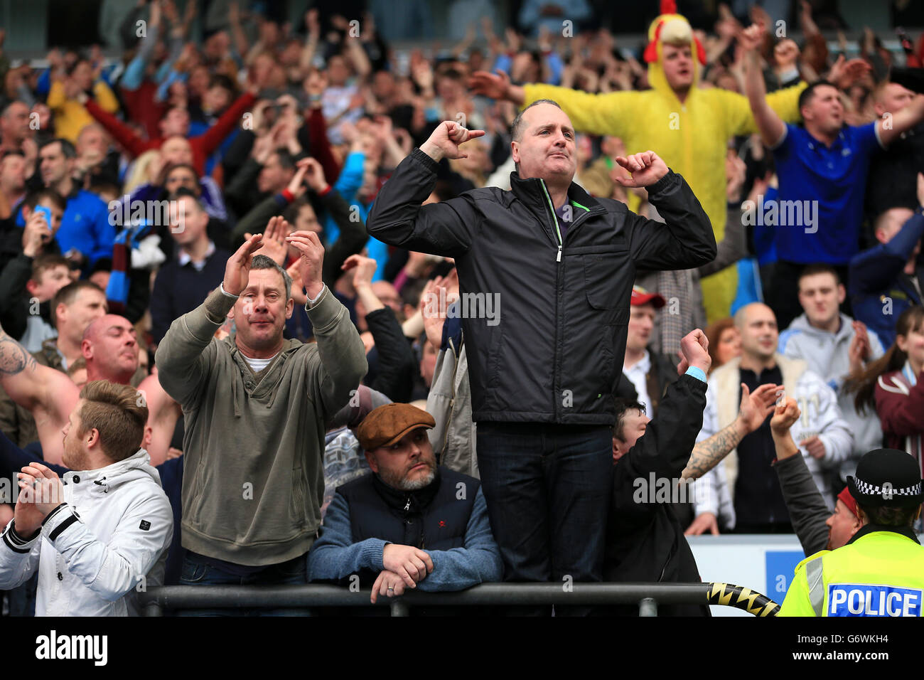 Football celebrates celebration celebrate fancy dress chicken hi res stock photography and images Alamy
