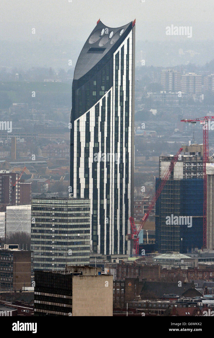 General view of the Strata building seen from the BT Tower, London ...