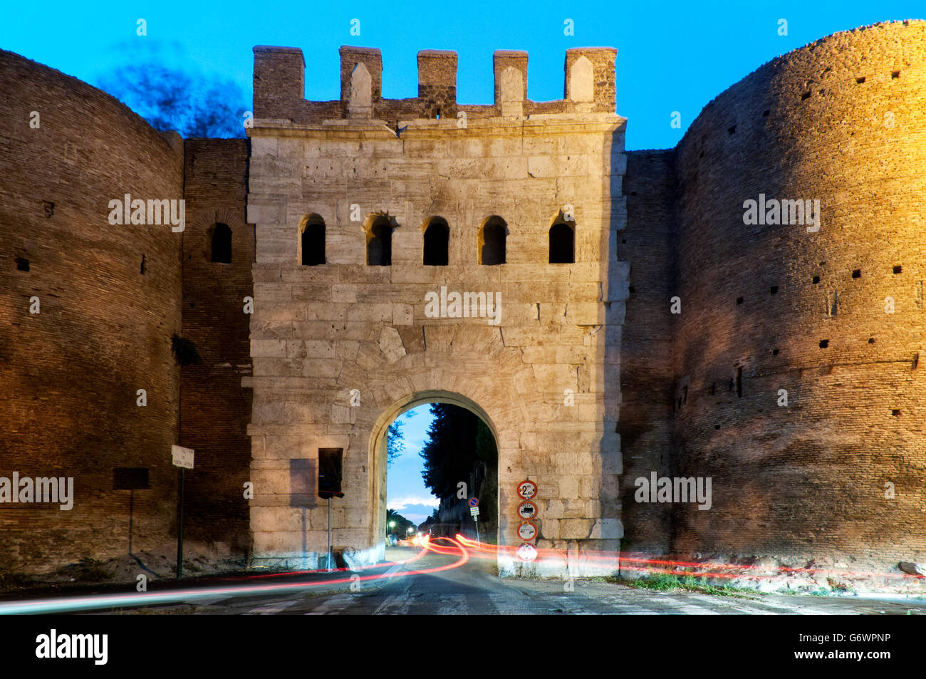 Porta Latina, Rome Italy Stock Photo