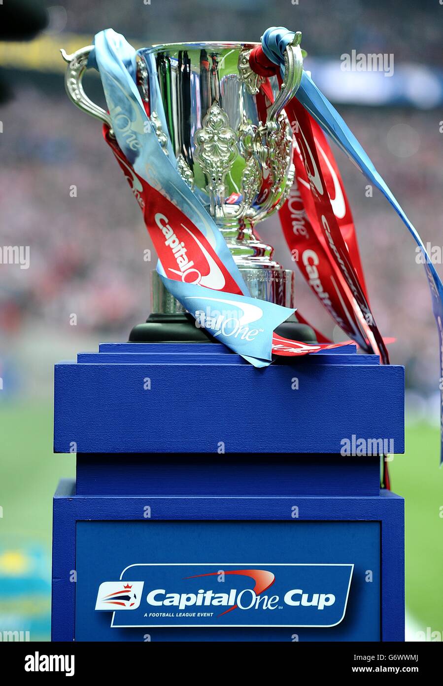 Soccer - Capital One Cup - Final - Manchester City v Sunderland - Wembley Stadium. Capital One Cup trophy on a stand Stock Photo