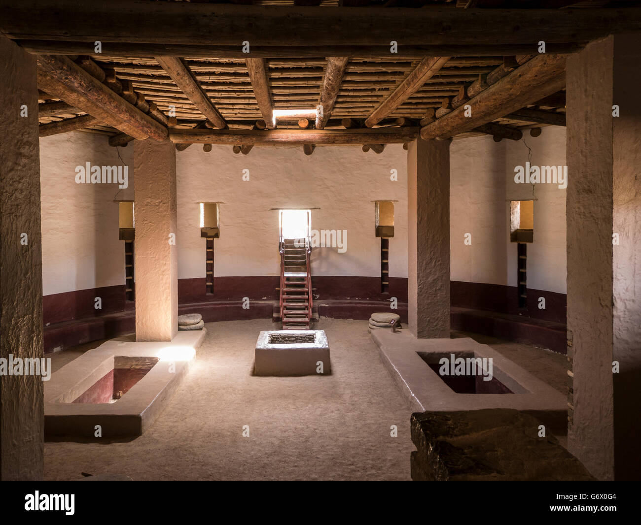 Inside the Great Kiva, Aztec Ruins National Monument, Aztec, New Mexico