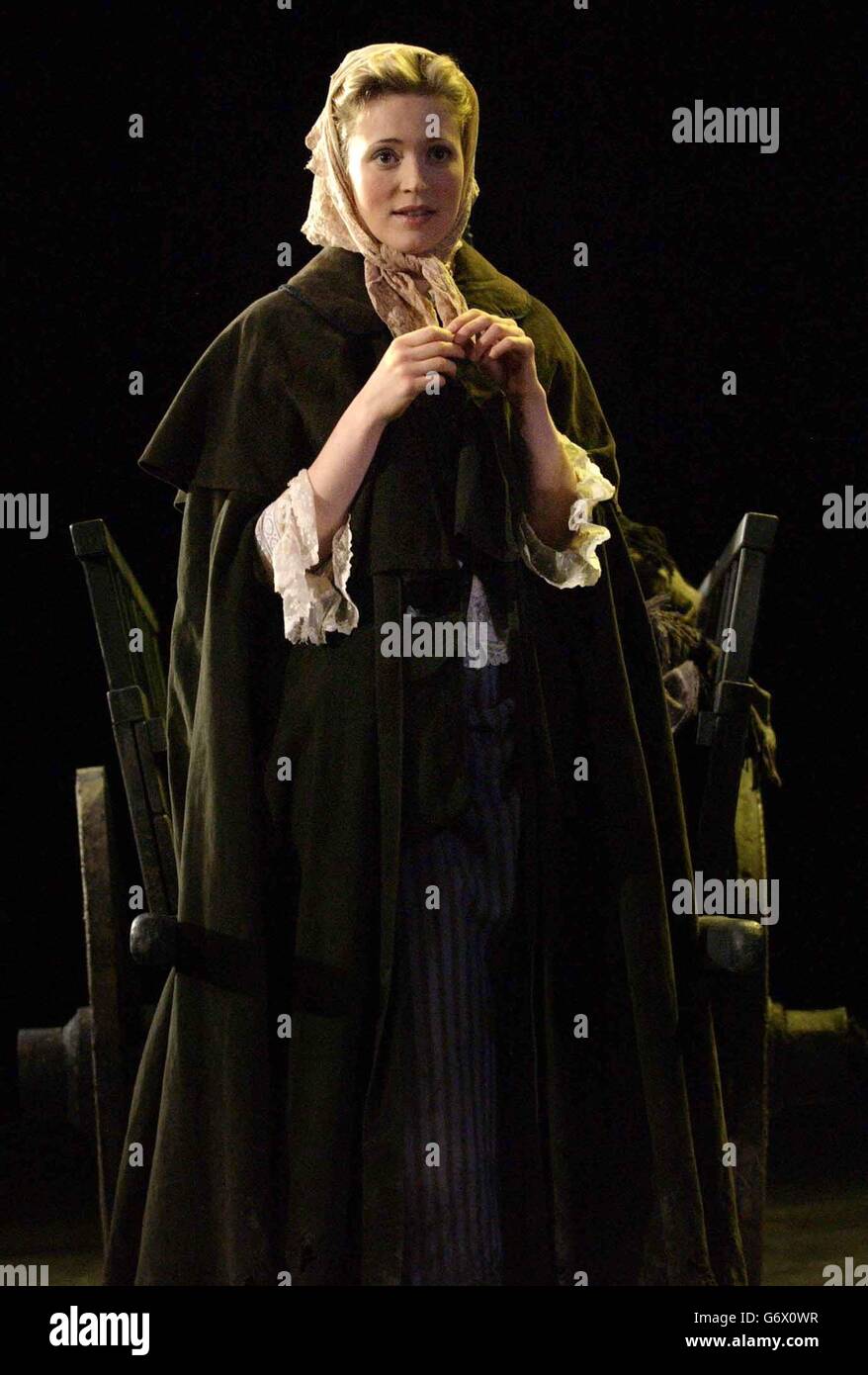 Actor Claire Price on stage during a photocall for new play 'Cyrano de