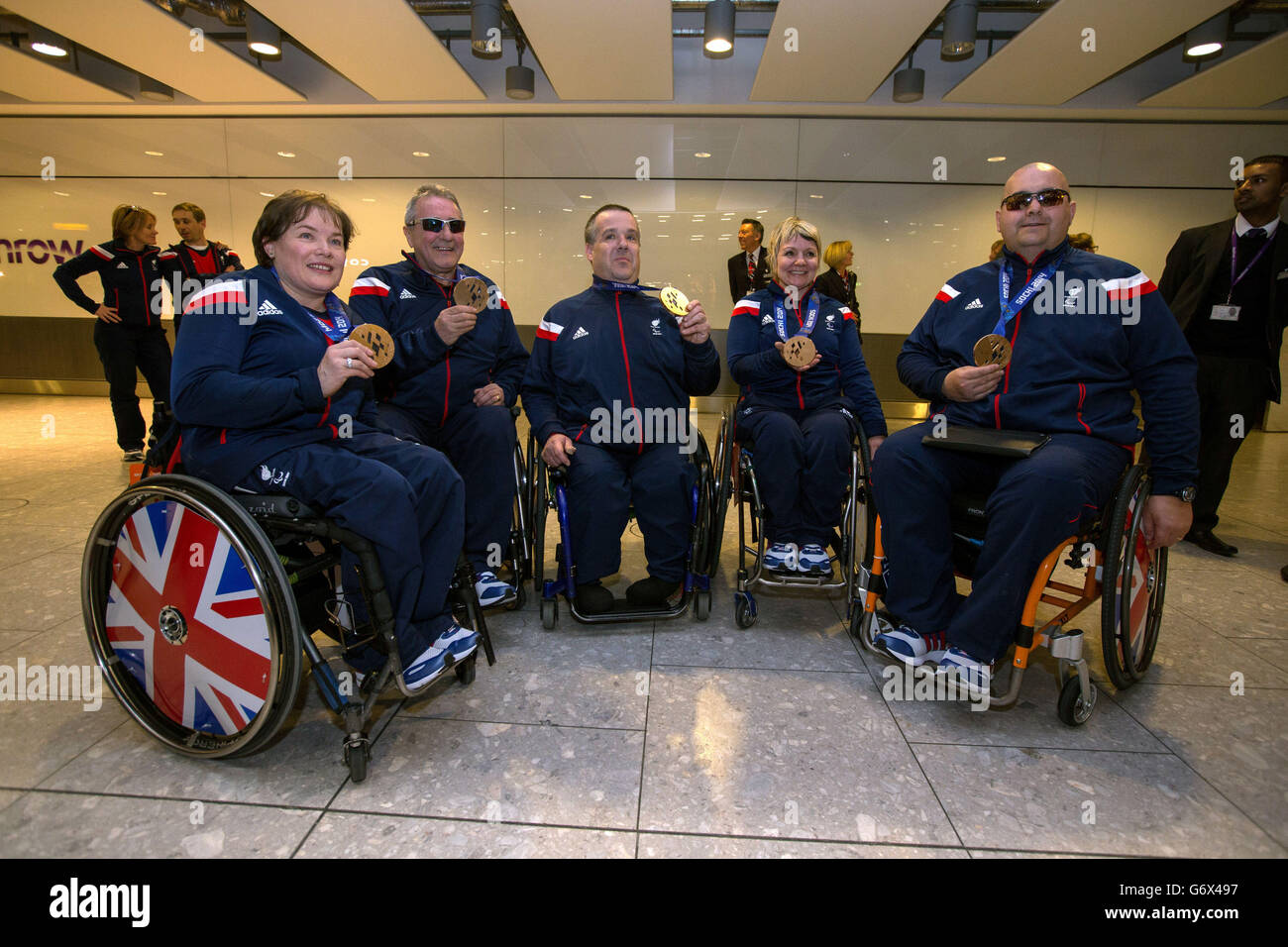 Paralympics - Team GB Paralympians Homecoming - Heathrow Airport Stock Photo