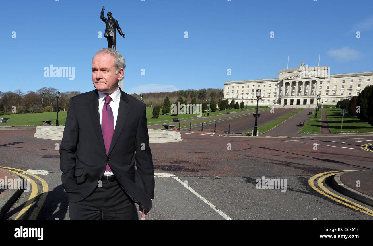 Deputy First Minister Martin McGuinness Outside Parliament Buildings ...