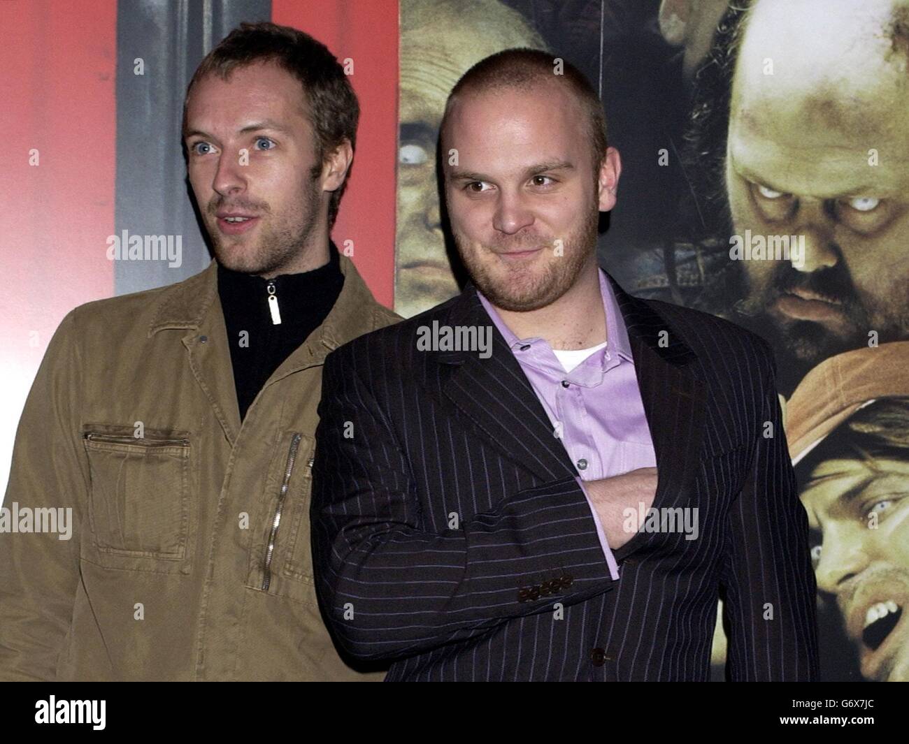 Coldplay's Chris Martin (left) and Will Champion arrive for the