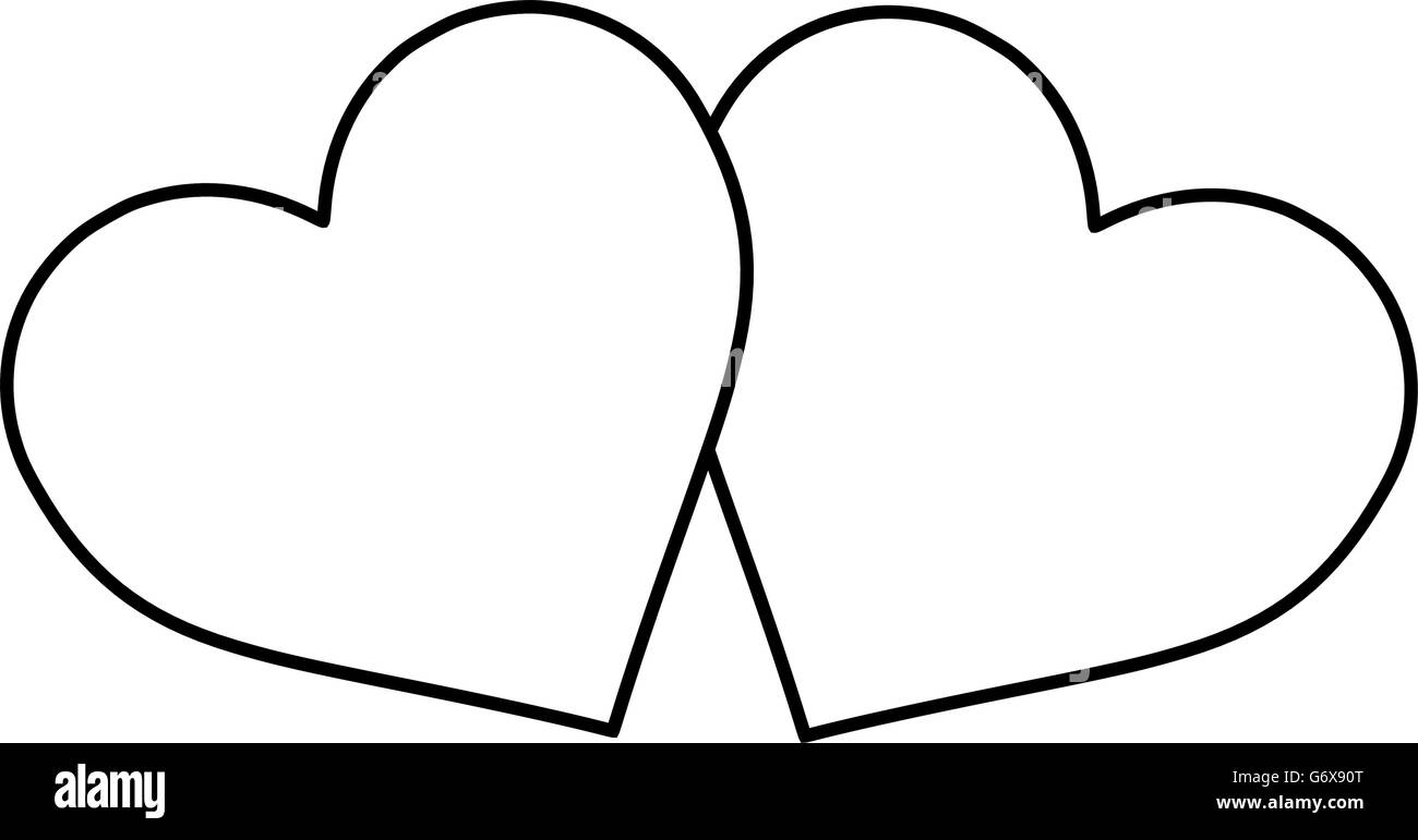two hearts , outlines two hearts Stock Vector Image & Art - Alamy