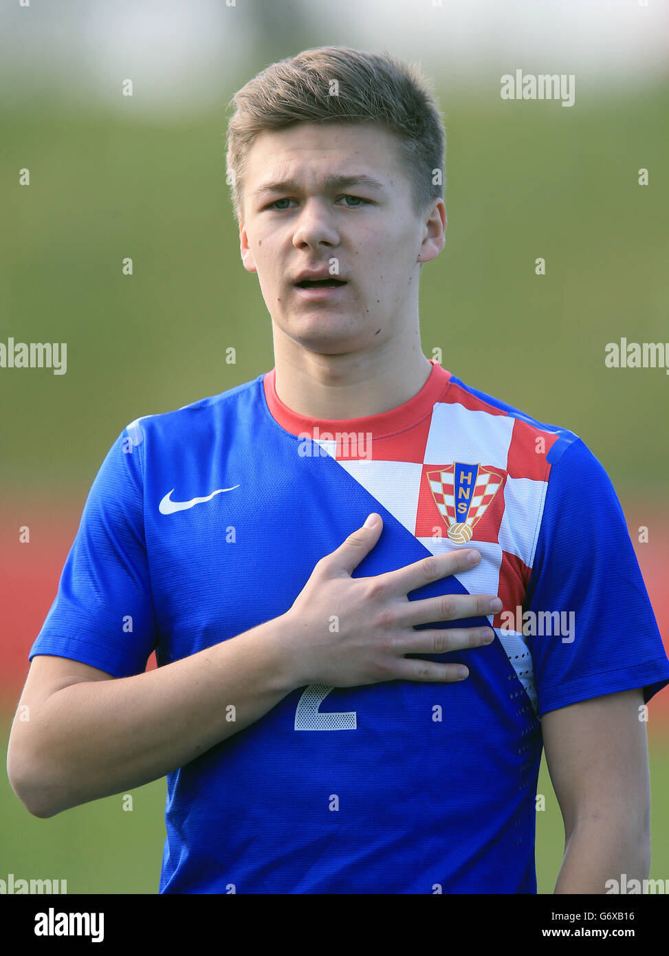 Soccer - Under 18 - England v Croatia - St George's Park. Marito Stolnik, Croatia Stock Photo