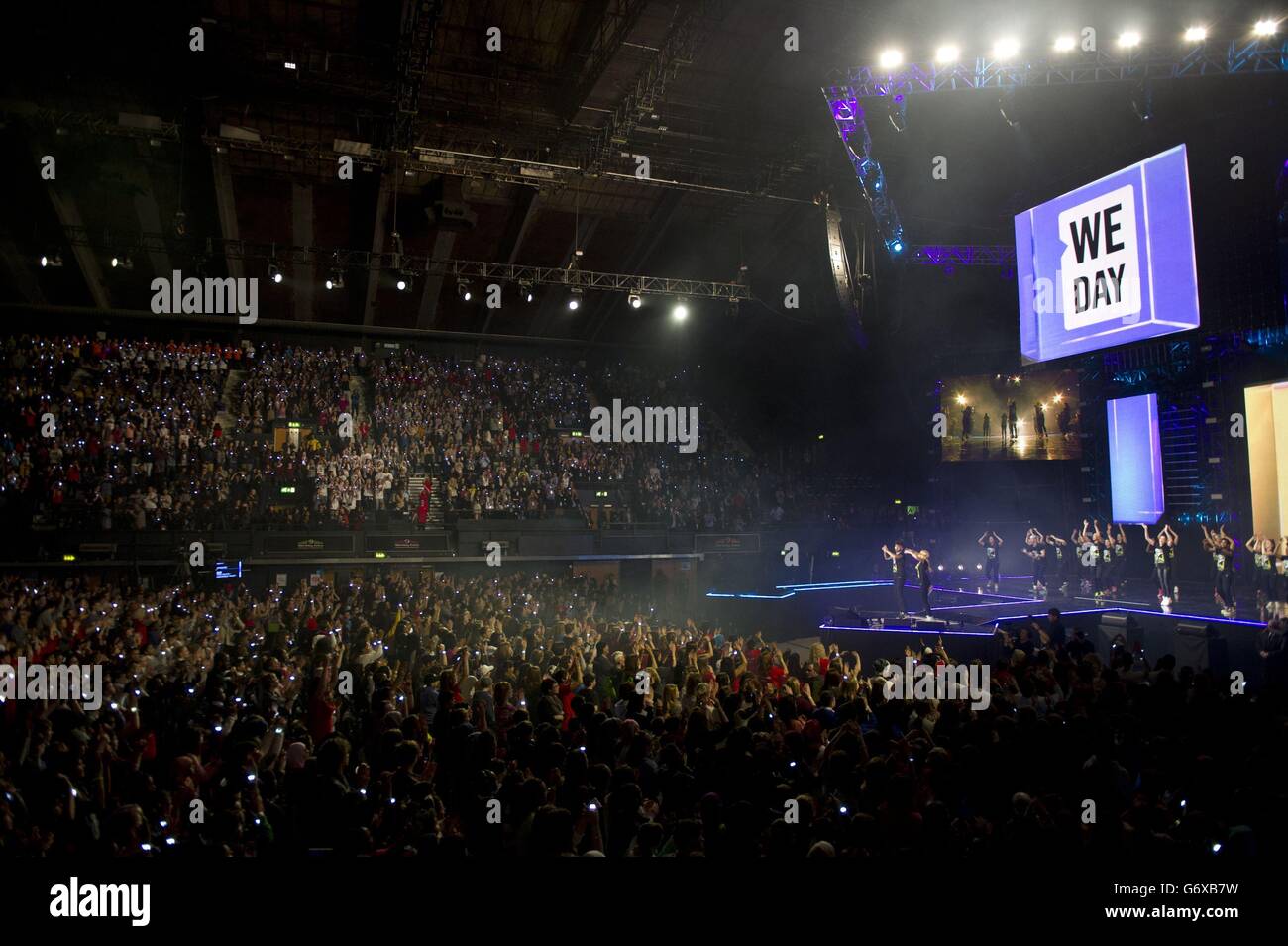 We Day UK 2014. The inaugural WE Day UK at Wembley Arena in London. Stock Photo