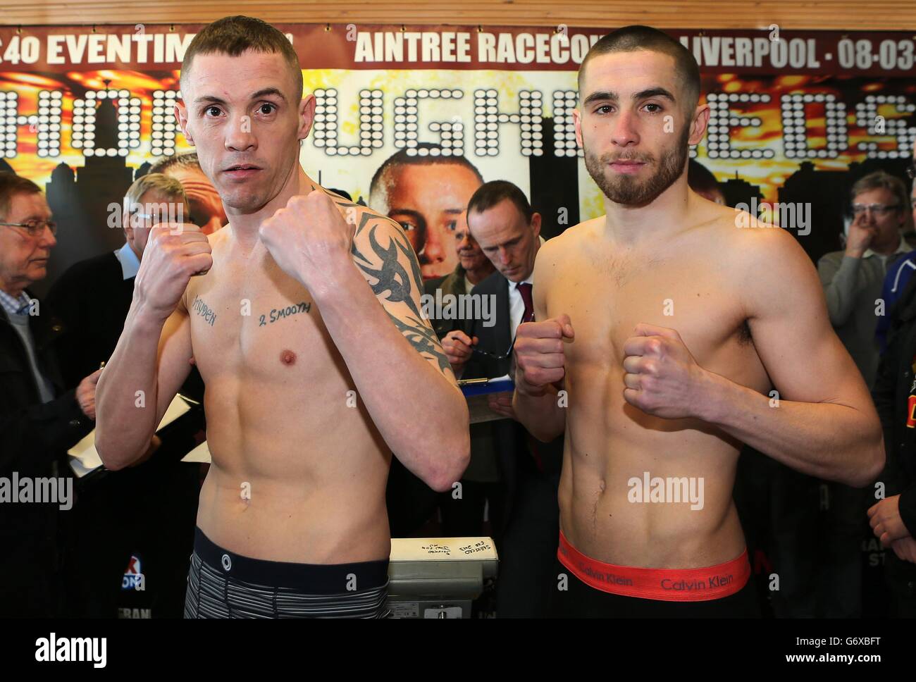 Boxing All Boxers WeighIn Aintree Racecourse Stock Photo Alamy