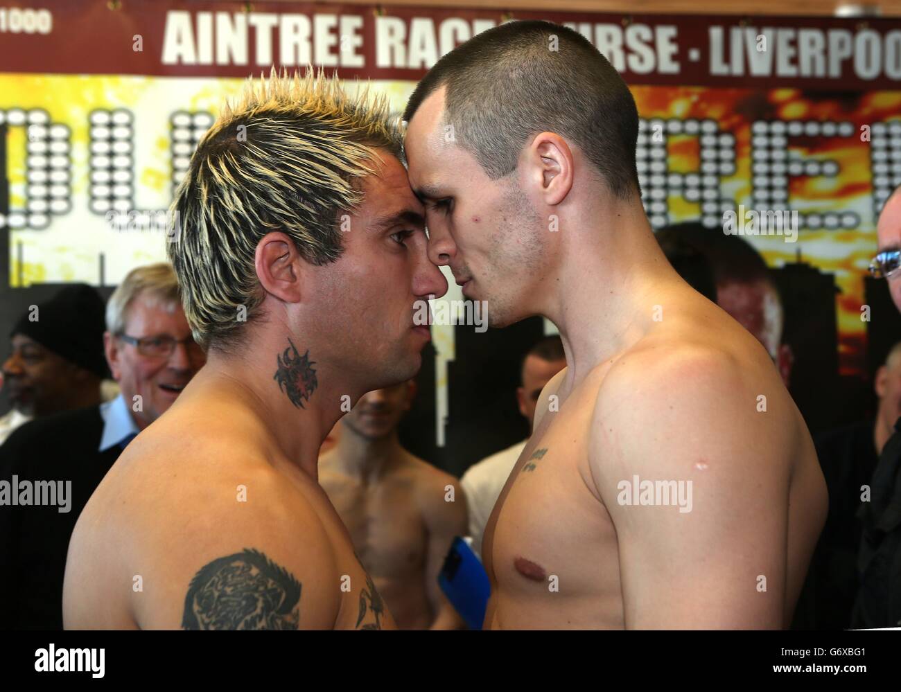 Boxing - All Boxers Weigh-In - Aintree Racecourse Stock Photo