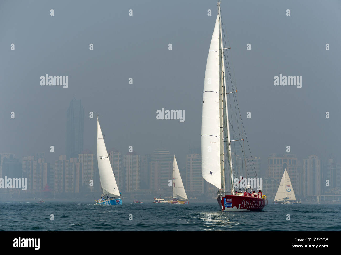 Olli Geibel of the 10th race of the Clipper 2013-14 Round the World Yacht Race. Stock Photo
