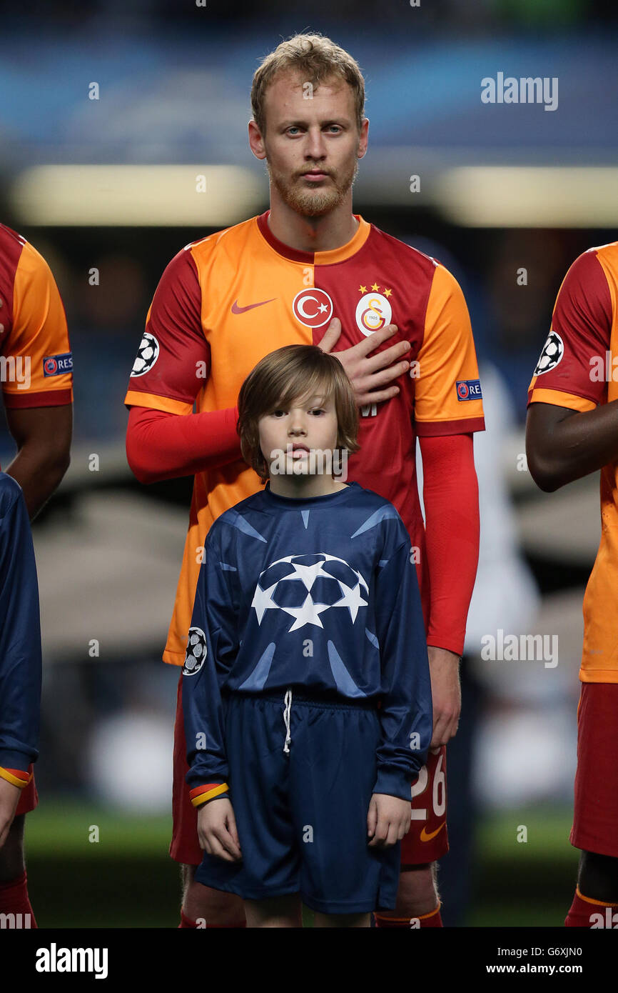 Soccer - UEFA Champions League - Round of 16 - Second Leg - Chelsea v Galatasaray - Stamford Bridge. Semih Kaya, Galatasaray Stock Photo