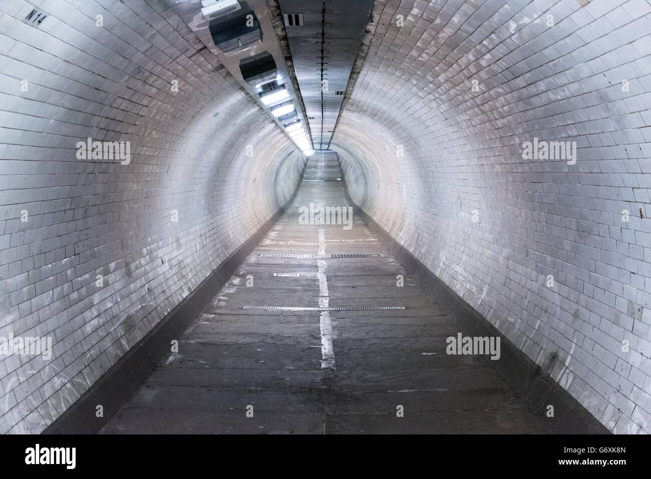 Greenwich foot tunnel under the River Thames in London, United Kingdom Stock Photo