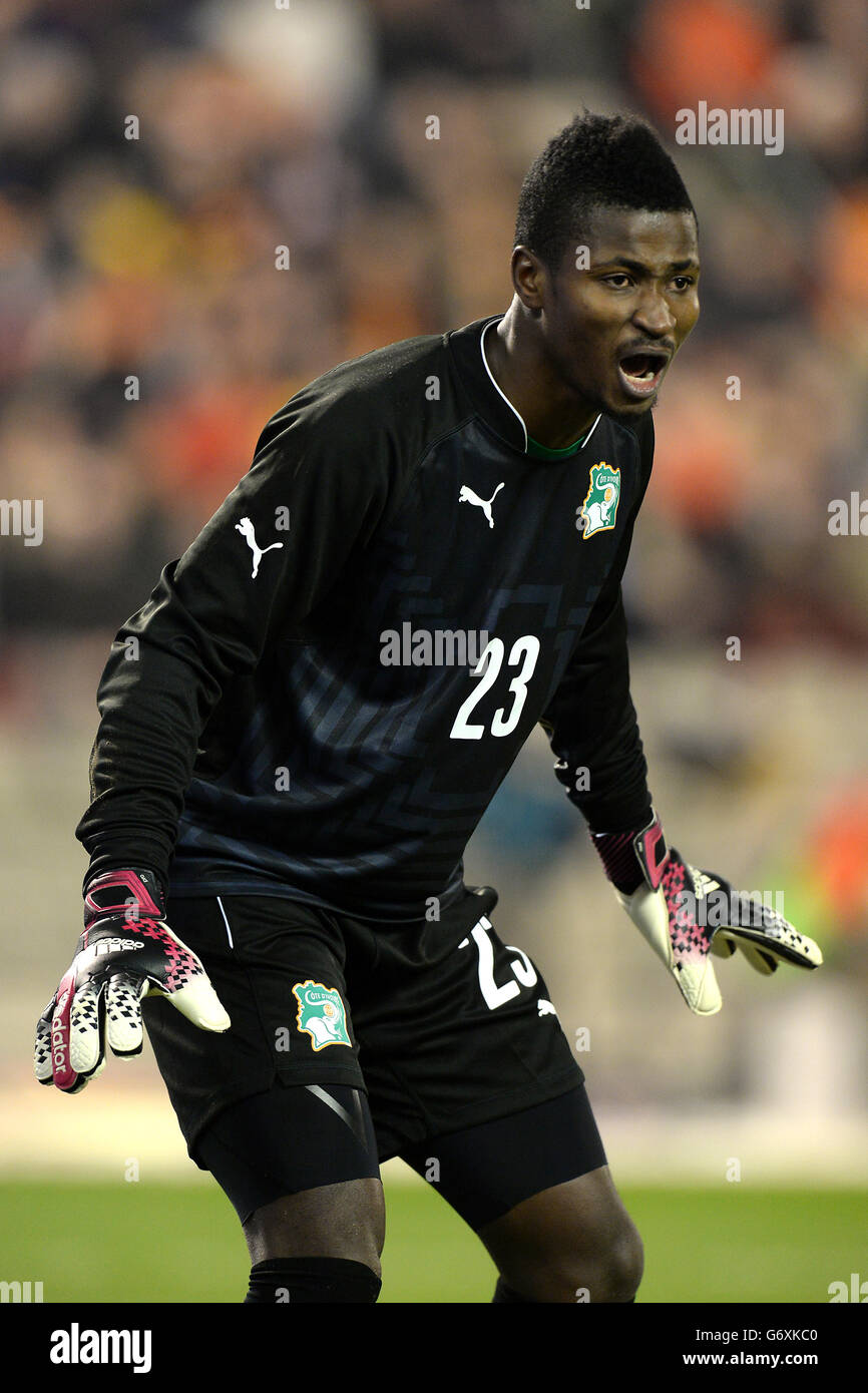 Soccer - International Friendly - Belgium v Ivory Coast - Stade Roi Baudouin. Ivory Coast goalkeeper Sayouba Mande Stock Photo