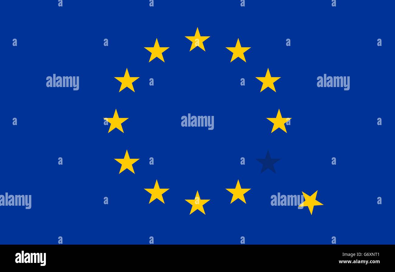 Flag of European Union EU with a flying star Stock Vector