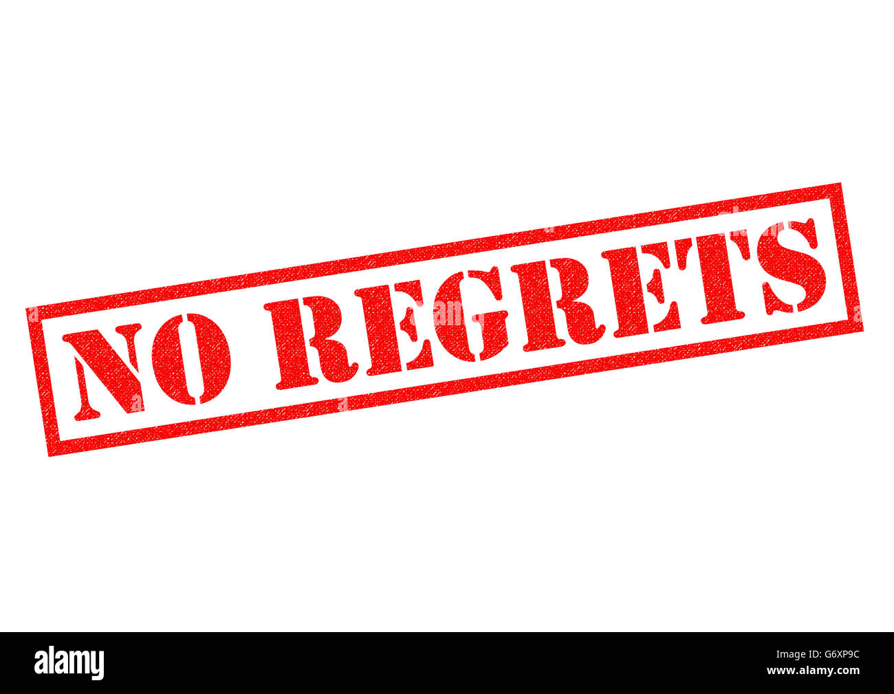 NO REGRETS red Rubber Stamp over a white background Stock Photo - Alamy